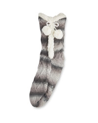Ladies' Grey Winter Boot Socks
