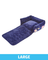Large Floral Roll Down Pet Bed - Navy