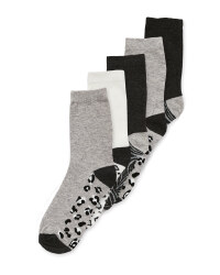 Ladies' Animal Print Socks 5 Pack