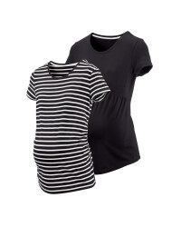 Ladies' Black Maternity T-shirt 2 Pk