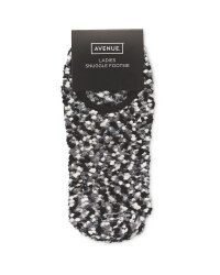 Ladies' Black/Grey Snuggle Footsies
