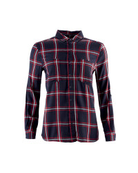 Ladies' Checked Plaid Shirt - Navy