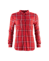 Ladies' Checked Plaid Shirt - Red
