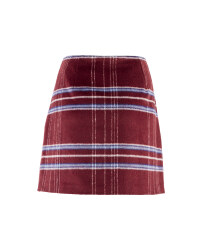 Ladies' Checked Skirt - Burgundy