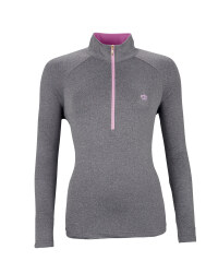 Ladies' Zip-Neck Top - Grey