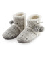 Ladies' Fairisle Boot Slippers - Grey