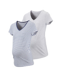 Ladies' Grey Maternity T-shirt 2 Pk