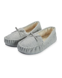 Ladies' Grey Mokassin Slippers