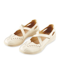 Avenue Ladies' Leather Shoes - Cream