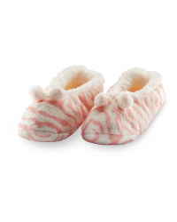Ladies' Pink Zebra Slipper Socks