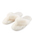 Ladies' Plush Toe Post Slippers - Cream
