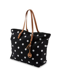 Ladies' Polka Dot Canvas Travel Bag