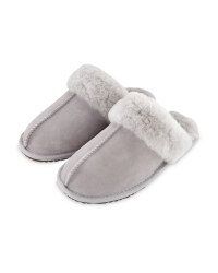 Ladies' Sheepskin Slippers - Grey