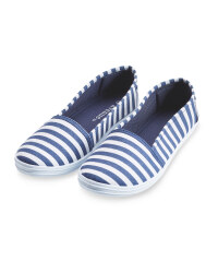 Ladies' Stripe Canvas Pumps