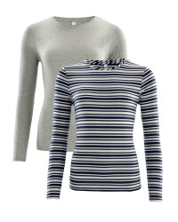 Ladies' Stripes T-Shirt 2-Pack