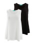 Avenue Ladies' Swing Vest 2-Pack - White/Black