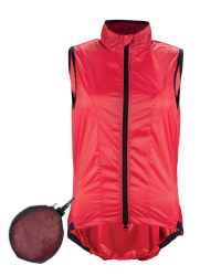 Ladies' Ultra Light Cycling Gilet - Red & Black