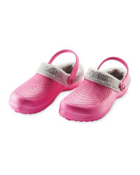 Ladies' Avenue Warm Lined Clogs - Pink/Grey
