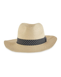 Ladies' Black & White Straw Hat