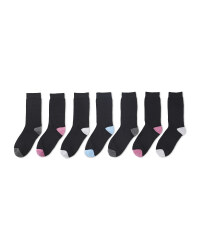 Ladies Black Socks 7-Pack