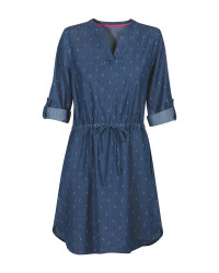 Ladies' Blue Print Denim Dress