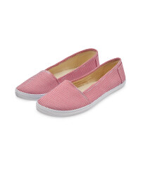 Ladies' Canvas Pumps - Red Stripe