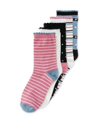 Ladies Stripy Socks 5 Pack