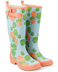 Ladies Fashion Wellies - Peach Floral