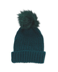 Avenue Ladies Faux Fur Beanie - Green
