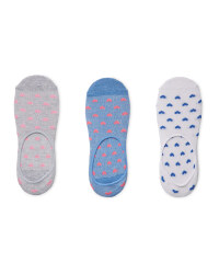 Ladies' Heart Footsie Socks 3 Pack