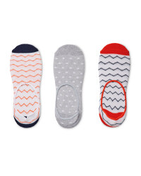 Ladies' Zig-Zag Footsie Socks 3 Pack