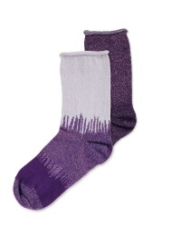 Avenue Ladies' Glitter Socks 2 Pack - Purple