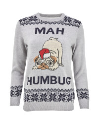 Ladies' Pug Christmas Jumper