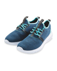 Crane Ladies Jersey Trainers - Blue