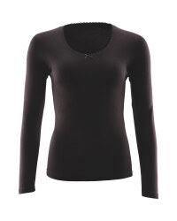 Avenue Ladies Long Sleeve Top - Black