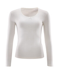 Avenue Ladies Long Sleeve Top - White
