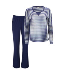 Ladies' Avenue Navy Striped Pyjamas