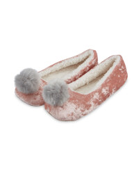 Ladies Pom Pom Ballerina - Pink