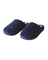 Navy Memory Foam Slippers