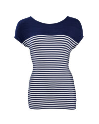 Ladies' Short-Sleeved T-Shirt - Navy / White