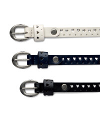 Ladies' Slim Belts - 3 Pack - White / Navy / Black