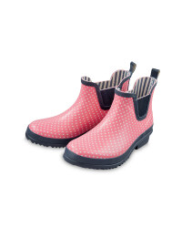 Ladies' Spot Wellington Boots - Pink