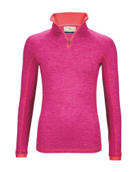 Ladies Zip Neck Top - Berry