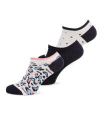 Ladies' White & Black Trainer Socks