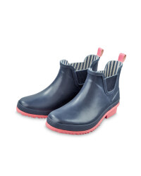 Ladies' Wellington Boots - Navy & Pink