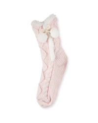 Ladies Winter Boot Socks - Pink