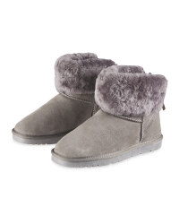 Lambskin Lined Boots - Grey