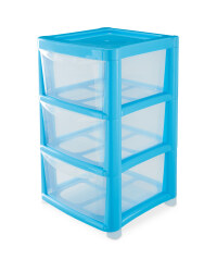 Large 3 Drawer Tower - Blue