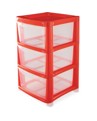Large 3 Drawer Tower - Red