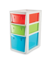 Large 3-Drawer Tower - Red/ Green/ Blue